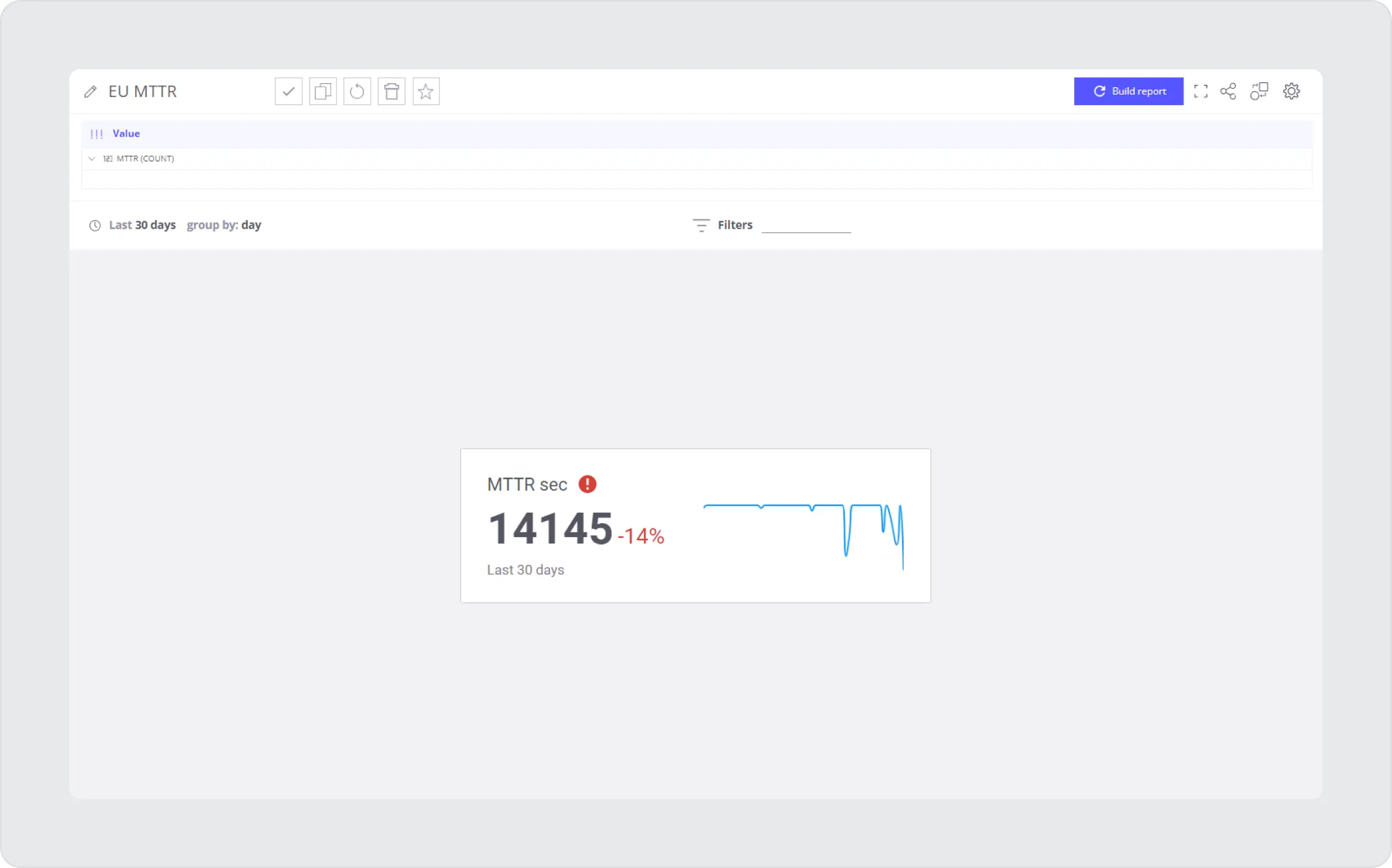 Block with percentage statistics and small chart