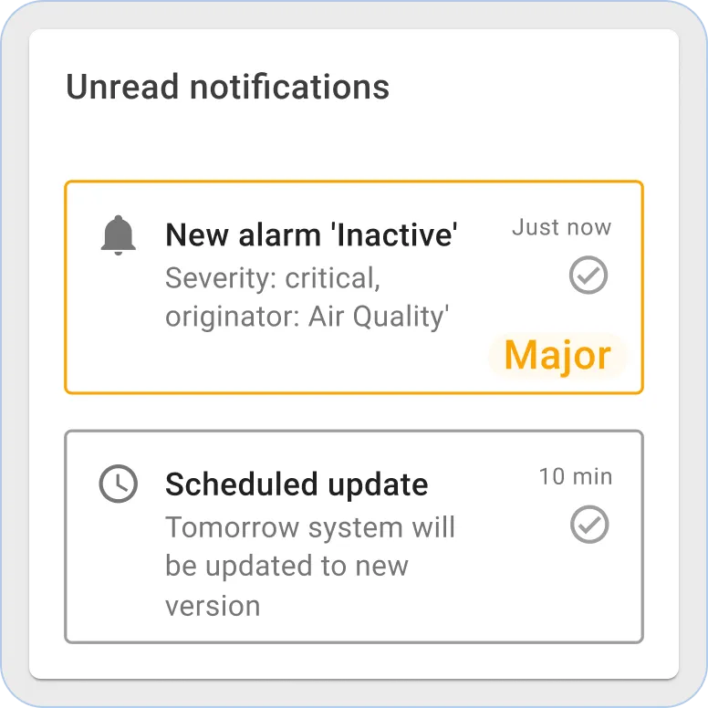 Thingsboard notification widget