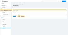 Fill application name and click on the "Submit" button.