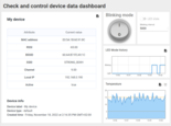 The view of checking data and controlling our device dashboard.