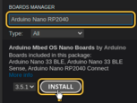 Go to Tools > Board > Board Manager and install the Arduino Mbed OS RP2040 Boards by Arduino board.