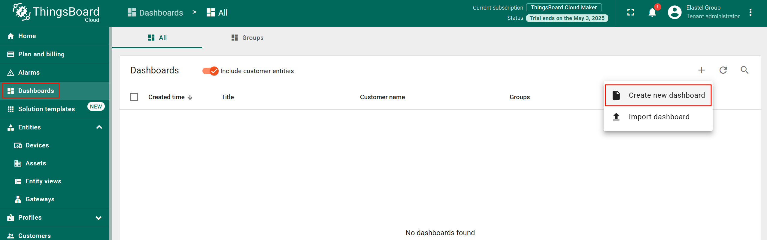 add dashboard