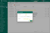 In the dashboard import window, upload the JSON file and click "Import" button.
