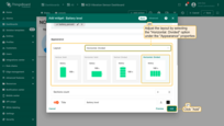 We will adjust the layout by selecting the "Horizontal. Divided" option under the "Appearance" properties. ThingsBoard provides real-time visualization of available layout types for this widget, making it a valuable tool for fine-tuning this property. Click "Add";