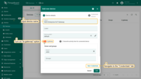 Once you do this, a new window will appear. You need to assign a name to the new device - in this case, we used "NCD Enterprise IIoT Gateway". You can also specify a label, groups, description, and other parameters. Make sure to enable the "Is gateway" toggle. Next, click "Next: Credentials".
