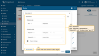 Fill in the "Key" field with "temperature", "Object ID" with "Analog Input" and "0". Click "Add time series" button;