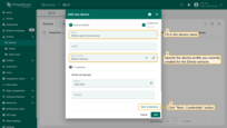Enter the device name. In the "Device profile" field specify the profile you have recently created for Efento sensors. Then, click "Next: Credentials" button;
