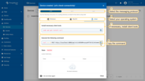 The device is created. A window will open where you can check the device's connection to ThingsBoard Edge. Select the messaging protocol and your operating system. Install the necessary client tools and copy the command;