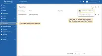 Sign in to your <b>ThingsBoard Edge CE</b> instance and go to the <b>Rule chains</b> section. To add a new <b>Rule chain</b>, click the <b>"+"</b> button in the top right corner, and choose the <b>"Create new rule chain"</b> option.