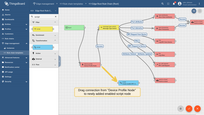 Drag connection from <b>Device Profile Node</b> to newly added <b>enabled</b> script node.