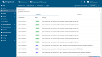 You can see the "Logs" table that consists of "Created time", "Status" and "Message" columns.