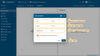 Choose "OPCUA" connector type from the dropdown, fill in "Name" field, choose "Logging level" to INFO, disable "Fill configuration with default values" field and click on "Add" button;