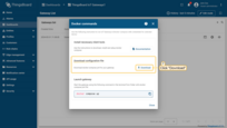 The "Docker commands" window will open. Click the "Download" button to download docker-compose file for your gateway.
