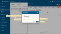 Name the attribute "maxTemperature", select "Integer" as the value type, and set the value to 25;