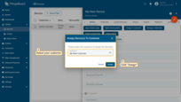 Select the customer to whom you want to assign the device, and then click "Assign";