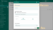 In the opened dialog, it is necessary to enter a dashboard title, description is optional. Click "Add";