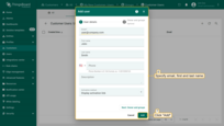 Enter the user's email. Additionally, specify the first and last name. Click "Add";