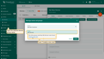 Now, create a device group. In the "Groups" line, input the desired device group name. Then, click "Create a new one!";
