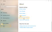 Navigate to the "About" section, then click "Advanced system settings";