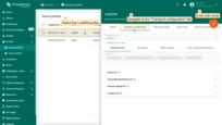 Open the device profile transport configuration.