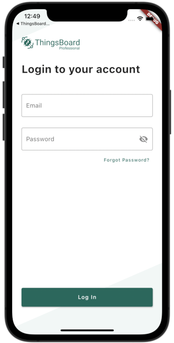 iOS login screen example