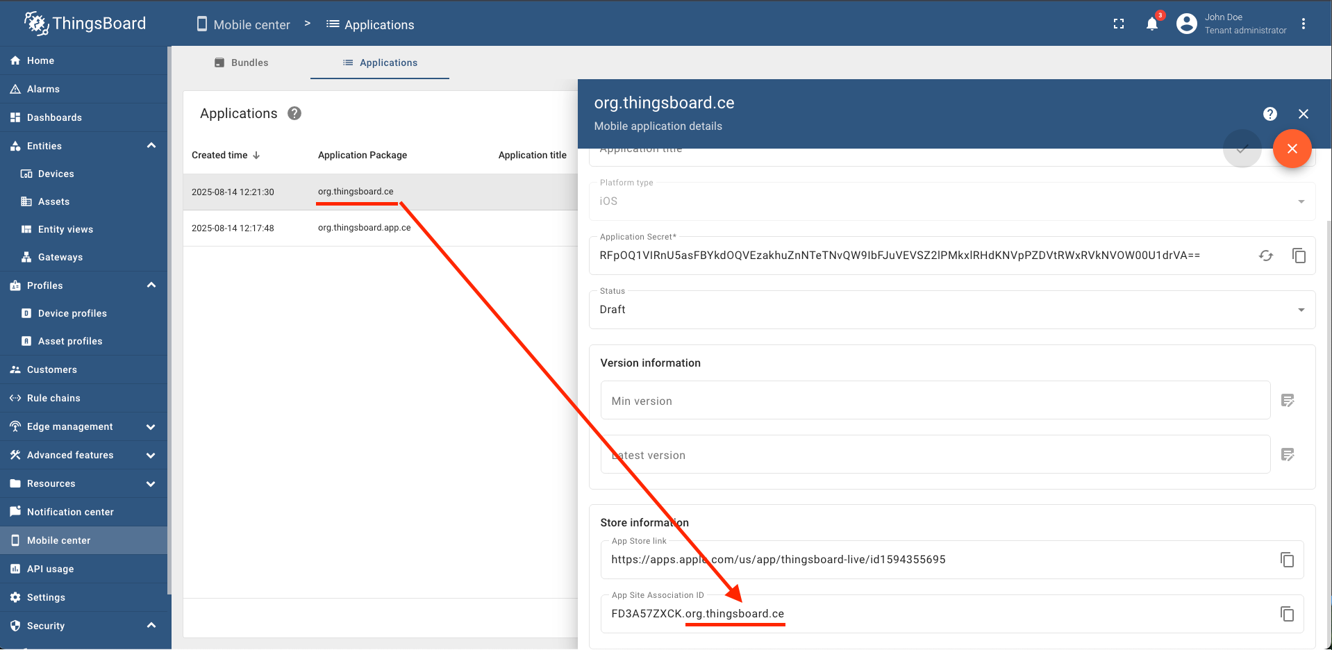 App Site Association ID Configuration