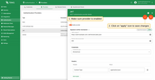 Enable the JWT authentication provider and save the configuration.