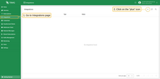 Navigate to the "Integrations" page, and click "plus" icon to add a new integration.