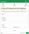 In the field "Endpoint URL" paste the URL from the HTTP integration of your ThingsBoard Cloud.
