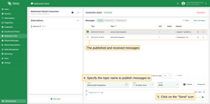 Set topic name as "tbmq/mqtt-integration", and click "Send" to publish message.
