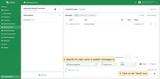 Set topic name as "tbmq/http-integration", and click "Send" to publish message.