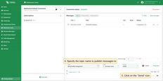 Set topic name as "tbmq/kafka-integration", and click "Send" to publish message.