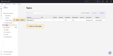 In the Confluent Cloud open Topics and click on the topic "tbmq.messages".