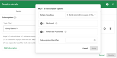 Subscription MQTT 5.0 options.