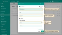 In the pop-up window, fill in the required <b>Device details</b> fields, such as <b>"Name"</b> and <b>"Device profile"</b>. Confirm the action by clicking the <b>"Add"</b> button.