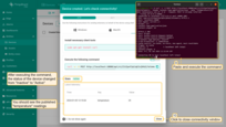 Execute the previously copied command. Once you have successfully published the "temperature" readings, the device state should be changed from "Inactive" to "Active" and you should see the published "temperature" readings. Now, close the connectivity window;