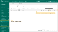 Now, open the "Edge management" section -> "Instances" page. Click on the "Manage edge dashboard groups" icon of the edge instance to view dashboards that are already assigned to this Edge;