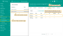 Go to the "<b>Integrations center</b>" section -> "<b>Data converters</b>" page, click on the downlink converter to open "Data converter details" window, and navigate to the "<b>Events</b>" tab. There you will find a downlink message;