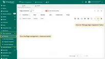 Go to the <b>Edge management > Instances</b> section and click the <b>Manage edge integrations</b> button.