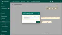 On the Integration page, click the <b>"Assign to edge"</b> button. In the <b>"Assign the Integration to the Edge"</b> pop-up window, select the integration from the drop-down menu and click the <b>"Assign"</b> button.