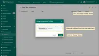 On the Integration page, click the <b>"Assign to edge"</b> button. In the <b>"Assign the Integration to the Edge"</b> pop-up window, select the integration from the drop-down menu and click the <b>"Assign"</b> button.