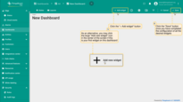 Once you have created the dashboard, it will be automatically opened. You can configure it by adding widgets. Click the "Save" button to save the changes