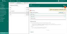 Select the verification type that matches how your tokens are issued. If unsure, HMAC-based is usually the easiest to start with during testing.