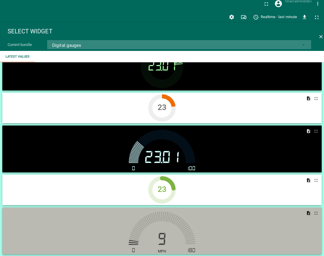 Widget create difital guages screen