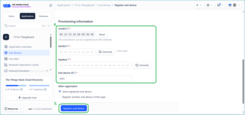 Provisioning information about device, and click "Register end device" button;