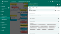 The originator attributes node requests the specified attributes from the asset and sends them to the main calculation script in the script node;