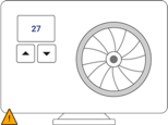 If an alarm with a severity type of "Major", "Minor", "Warning", or "Indeterminate" is triggered, a warning icon—a yellow triangle—will appear in the bottom-left corner of the heat pump.