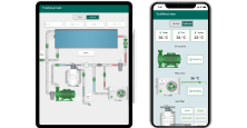 This view demonstrates the flexibility of the dashboard, allowing you to manage and monitor the swimming pool traditional SCADA system across different devices, including tablets and smartphones.