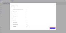 2. Here you will see the popup with business entity selection - here you can define the entities that will be considered by AI for the current conversation. Select business entities that will be used for this chat (It’s possible to always modify them). Click “Save” to apply selections.
