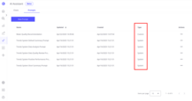 The "Type" column can have two different values: "System" and "Custom".